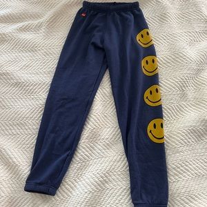 NWT AVIATOR NATION  Smiley 2 Sweatpants in Navy Size Small